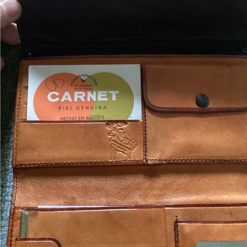 New Carnet Piel Genuina Woman Wallet Made In Mexico Hand Made Vintage 1987 . - Picture 3 of 11